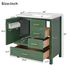 Set Combinato Mobile Lavabo Bagno, Mobile Lavabo Bagno in Legno con Cassetti e Ante, con Vassoio Estraibile, Struttura in Legno Massello Adatto per il bagno