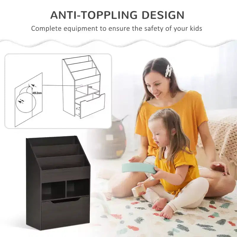 Whisen Kids Libreria Organizzatore a Ripiani Multipli con Cassetto Contenitore, Regalo per Bambini