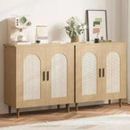Madia credenza con contenitore, mobile credenza con 2 ante e ripiani regolabili, (2 pz.)
