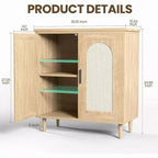 Madia credenza con contenitore, mobile credenza con 2 ante e ripiani regolabili, (2 pz.)