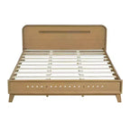 Struttura letto King/Queen Size, Struttura letto a piattaforma in legno massello di pino, Nessuna necessità di box spring, Giallo rustico - ModernLuxe