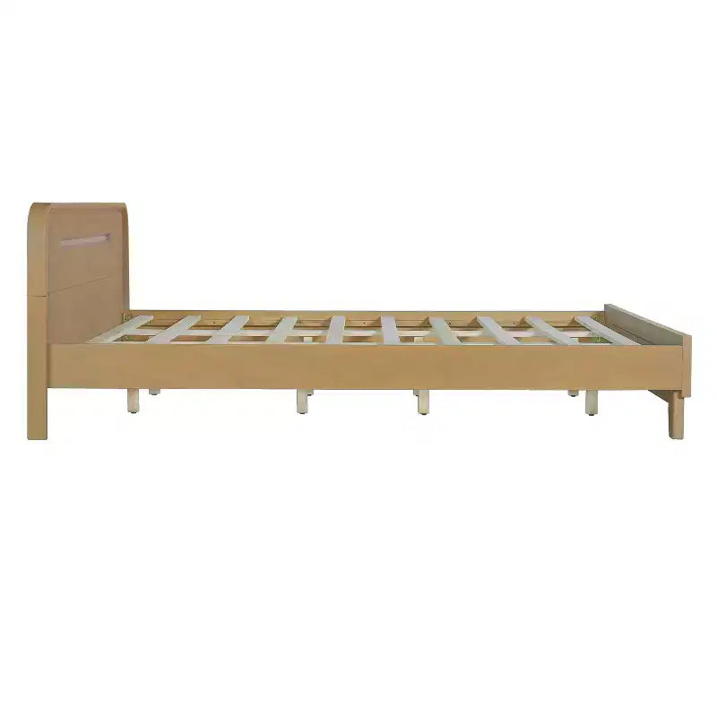 Struttura letto King/Queen Size, Struttura letto a piattaforma in legno massello di pino, Nessuna necessità di box spring, Giallo rustico - ModernLuxe