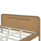 Struttura letto King/Queen Size, Struttura letto a piattaforma in legno massello di pino, Nessuna necessità di box spring, Giallo rustico - ModernLuxe