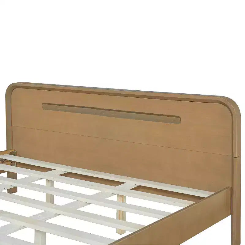 Struttura letto King/Queen Size, Struttura letto a piattaforma in legno massello di pino, Nessuna necessità di box spring, Giallo rustico - ModernLuxe