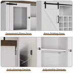 COZONY 72 Mobile credenza da caffè con luci LED, credenza moderna con ante scorrevoli a fienile e portabottiglie per cucina e sala da pranzo