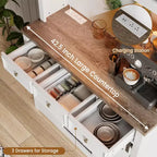 COZONY 72 Mobile credenza da caffè con luci LED, credenza moderna con ante scorrevoli a fienile e portabottiglie per cucina e sala da pranzo