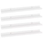 Mensola a muro set di 4 bianco MDF 60x9x3 cm Montaggio a parete