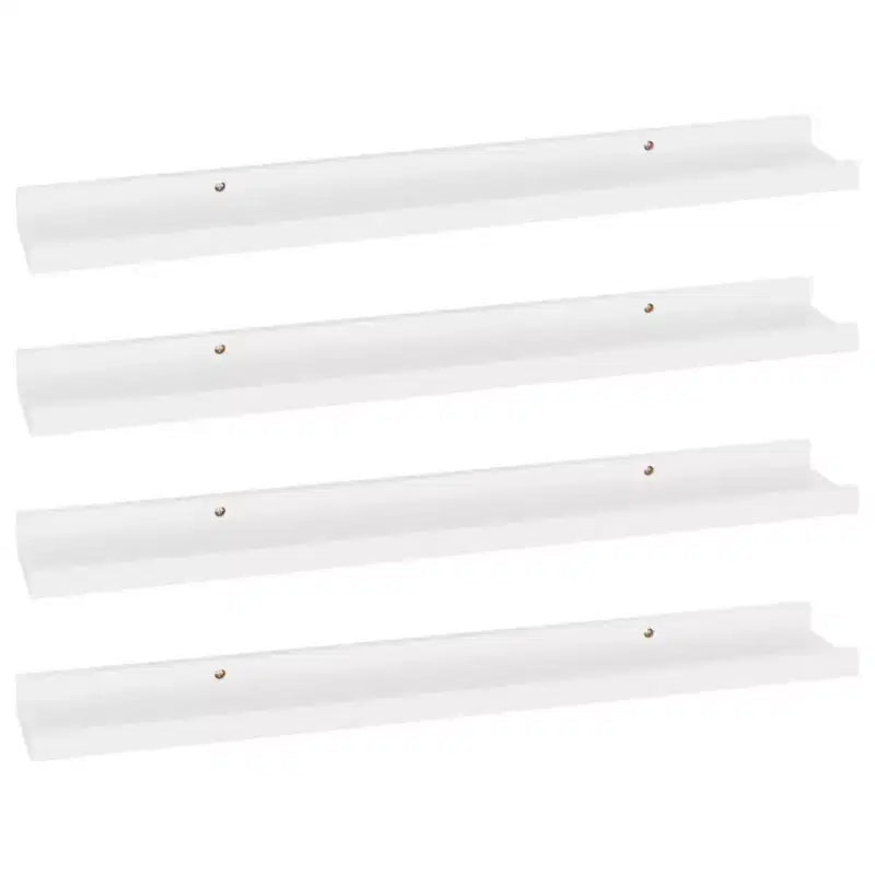 Mensola a muro set di 4 bianco MDF 60x9x3 cm Montaggio a parete