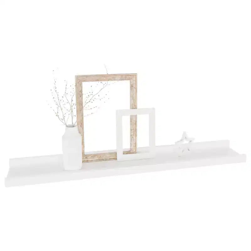 Mensola a muro set di 4 bianco MDF 60x9x3 cm Montaggio a parete