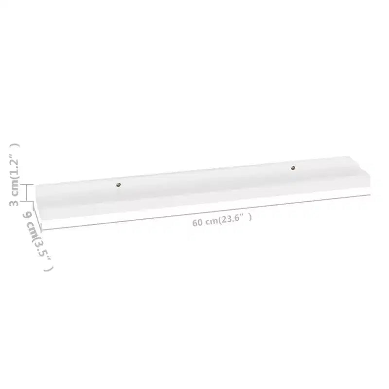 Mensola a muro set di 4 bianco MDF 60x9x3 cm Montaggio a parete