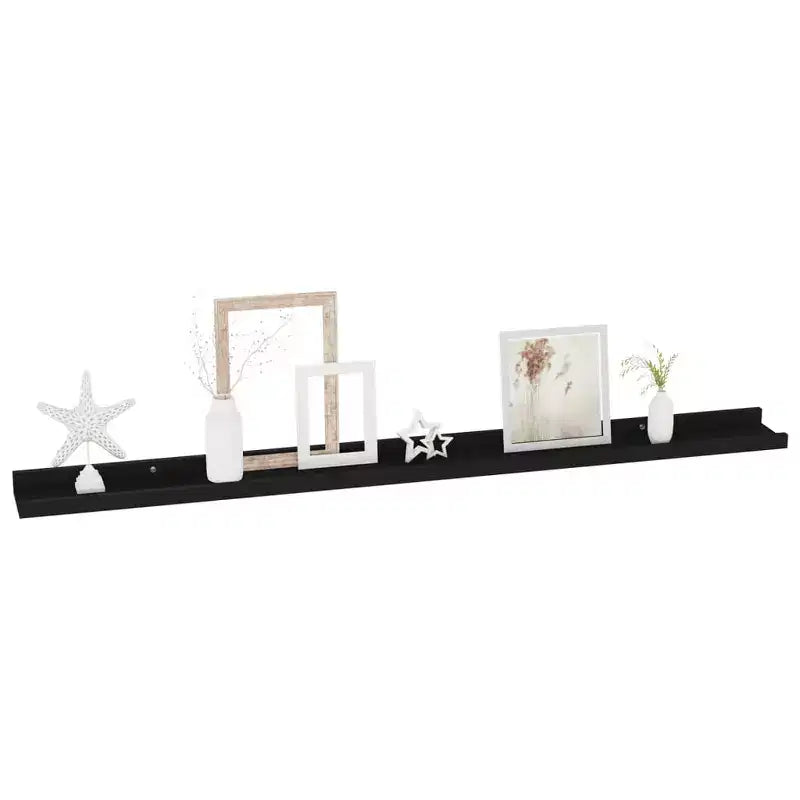Mensole a muro set di 2 MDF nere 100x9x3 cm Montaggio a parete