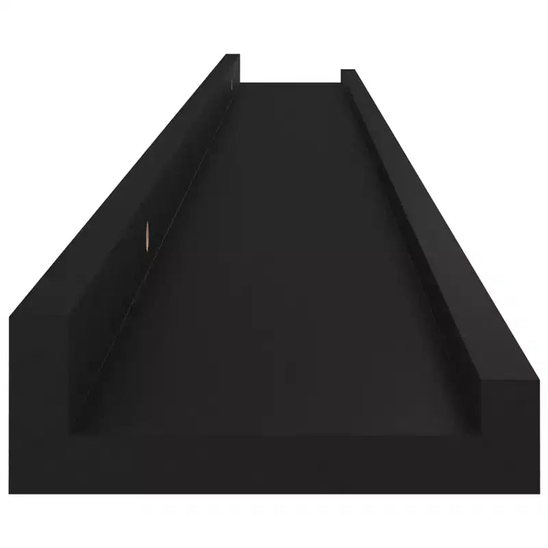 Mensole a muro set di 2 MDF nere 100x9x3 cm Montaggio a parete