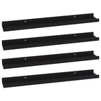 Set di 4 mensole a muro in MDF nero 60x9x3 cm Montaggio a parete