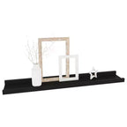 Set di 4 mensole a muro in MDF nero 60x9x3 cm Montaggio a parete