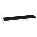 Set di 4 mensole a muro in MDF nero 60x9x3 cm Montaggio a parete