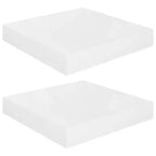 Set da 2 mensole a muro in MDF a nido d'ape laccato bianco lucido, metallo, piccole