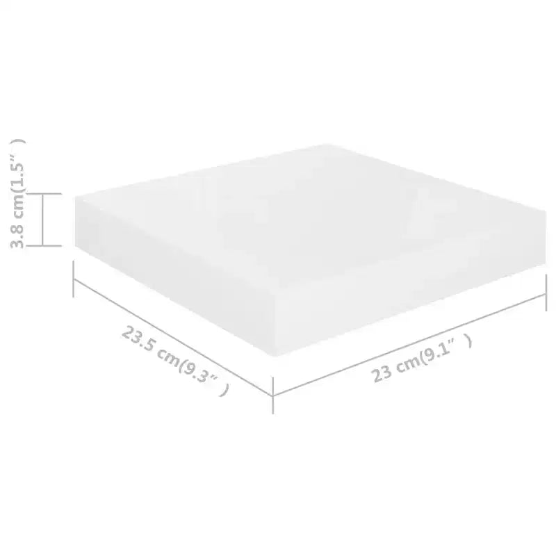Set da 2 mensole a muro in MDF a nido d'ape laccato bianco lucido, metallo, piccole