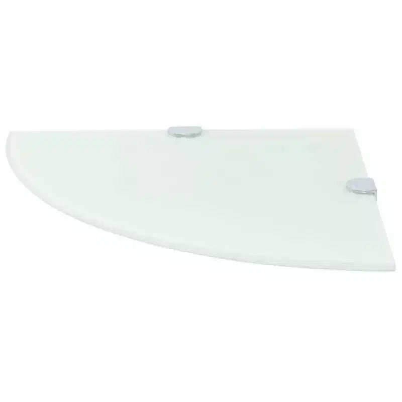 Mensola ad angolo in vetro temperato bianco 25 x 25 cm montaggio a parete