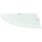 Mensola ad angolo in vetro temperato bianco 25 x 25 cm montaggio a parete