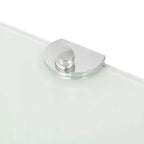 Mensola ad angolo in vetro temperato bianco 25 x 25 cm montaggio a parete