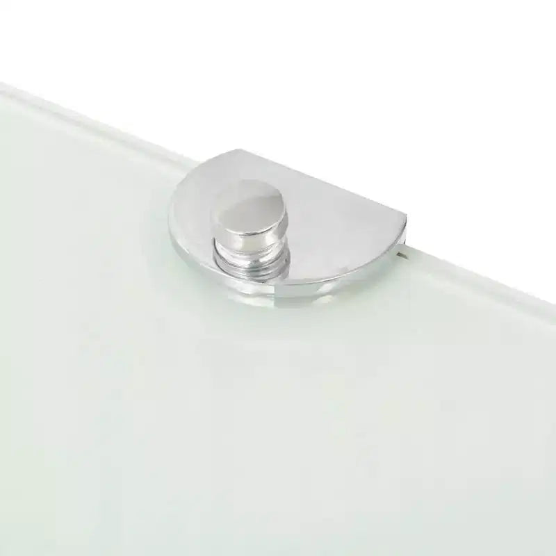 Mensola ad angolo in vetro temperato bianco 25 x 25 cm montaggio a parete