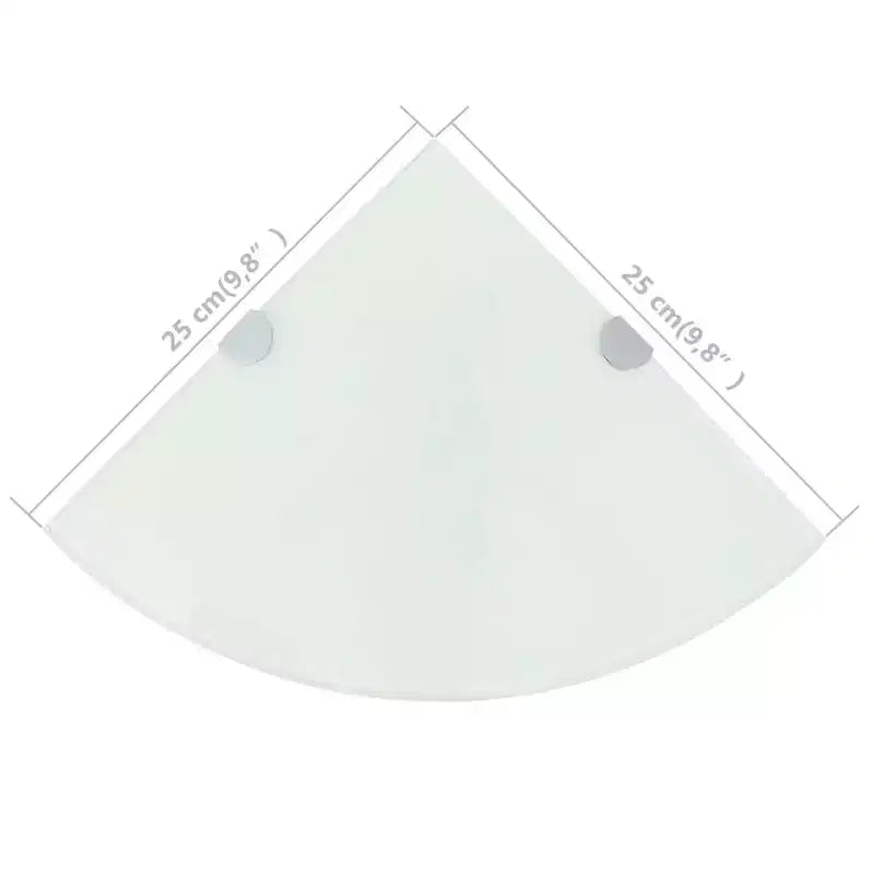Mensola ad angolo in vetro temperato bianco 25 x 25 cm montaggio a parete