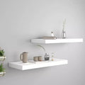 Wall Shelf Set of 2 White Honeycomb MDF, metal