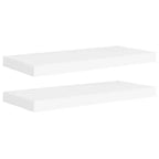 Set di 2 mensole a muro a nido d'ape, bianco, in MDF e metallo