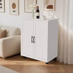Okak Isola per Cucina Piccola con Contenitore, Carrello da Cucina con Anta Scorrevole Stile Fienile e Ruote, Isola Mobile per Sala da Pranzo, Cucina, Soggiorno, Bianco