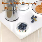 Okak Isola per Cucina Piccola con Contenitore, Carrello da Cucina con Anta Scorrevole Stile Fienile e Ruote, Isola Mobile per Sala da Pranzo, Cucina, Soggiorno, Bianco