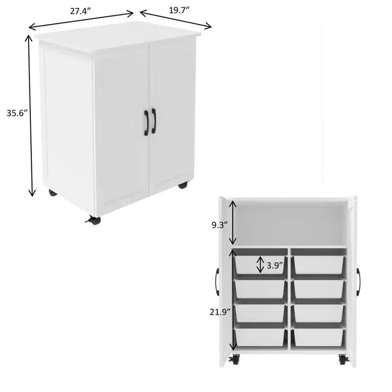 Okak Isola per Cucina Piccola con Contenitore, Carrello da Cucina con Anta Scorrevole Stile Fienile e Ruote, Isola Mobile per Sala da Pranzo, Cucina, Soggiorno, Bianco