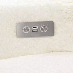 Poltrona reclinabile e a dondolo elettronica Babyletto Sigi con porta USB | Base in legno chiaro