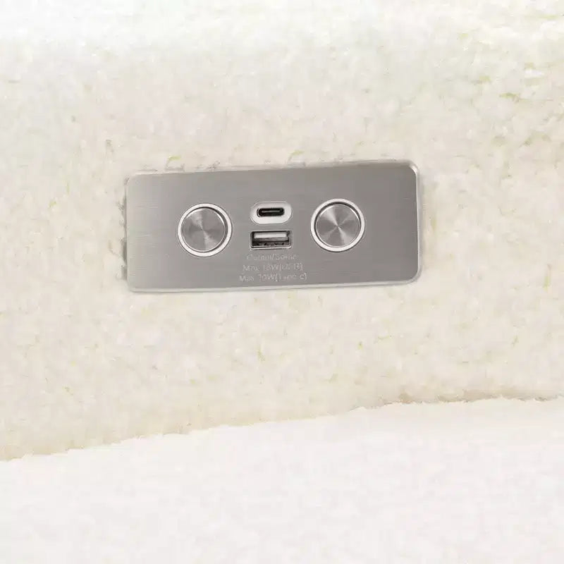 Poltrona reclinabile e a dondolo elettronica Babyletto Sigi con porta USB | Base in legno chiaro