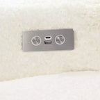 Poltrona reclinabile e a dondolo elettronica Babyletto Sigi con porta USB | Base in legno chiaro