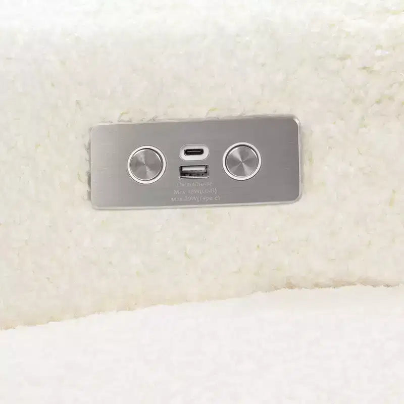 Poltrona reclinabile e a dondolo elettronica Babyletto Sigi con porta USB | Base in legno chiaro