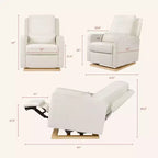 Poltrona reclinabile e a dondolo elettronica Babyletto Sigi con porta USB | Base in legno chiaro