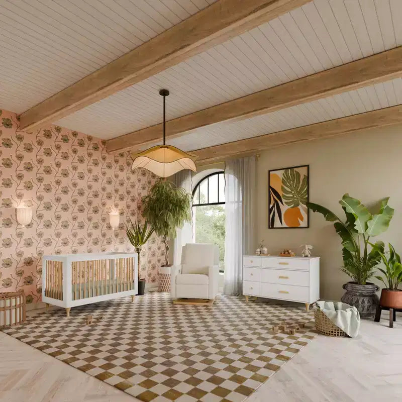 Poltrona reclinabile e a dondolo elettronica Babyletto Sigi con porta USB | Base in legno chiaro