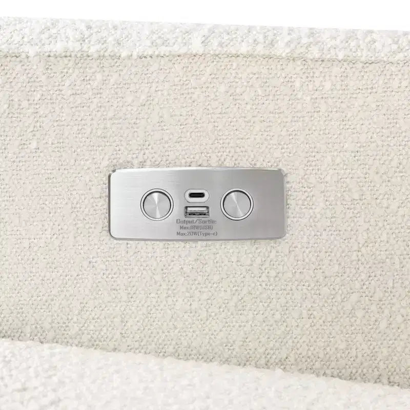 Poltrona reclinabile e a dondolo elettronica Babyletto Sigi con porta USB | Base in legno chiaro
