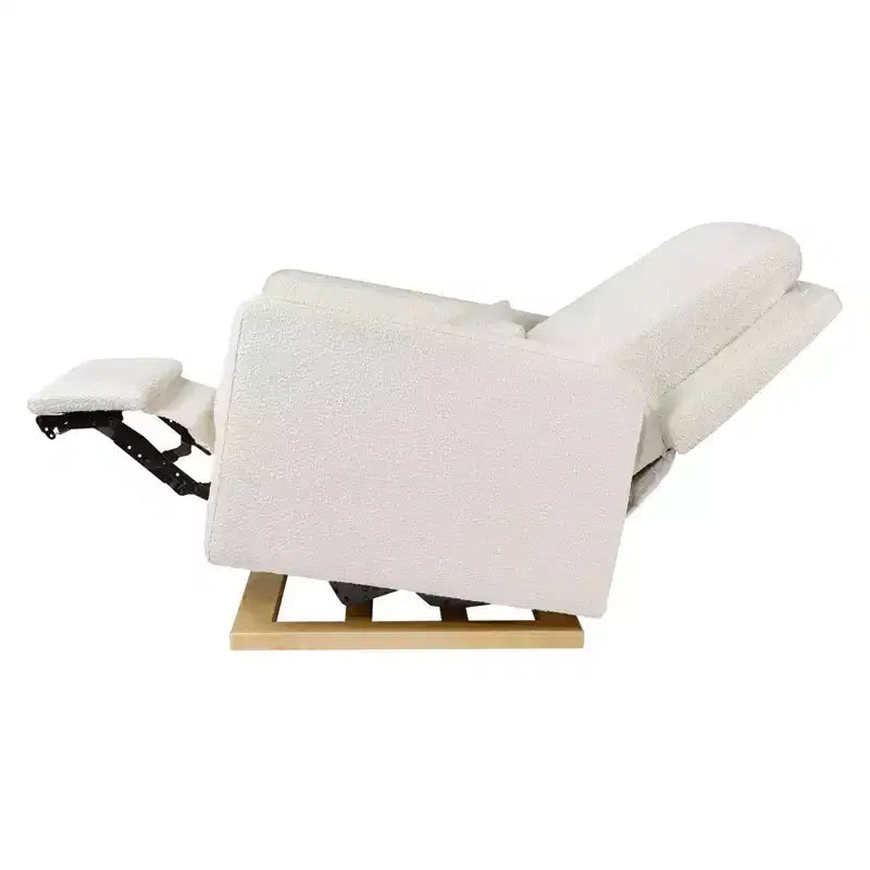 Poltrona reclinabile e a dondolo elettronica Babyletto Sigi con porta USB | Base in legno chiaro