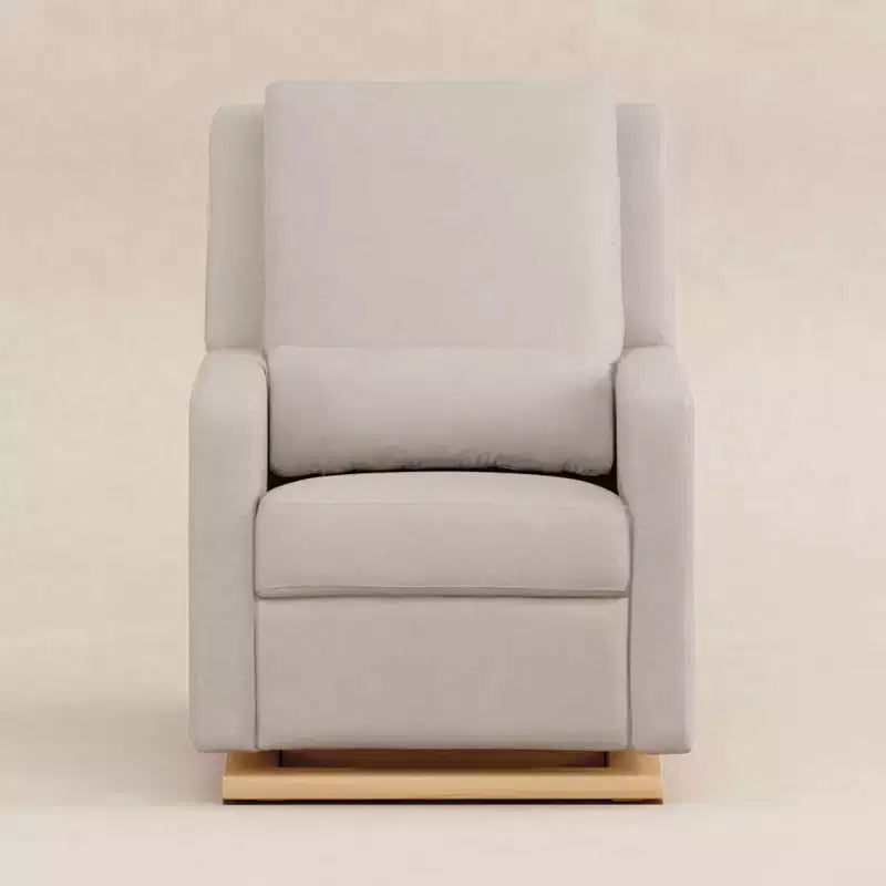 Poltrona reclinabile e a dondolo elettronica Babyletto Sigi con porta USB | Base in legno chiaro
