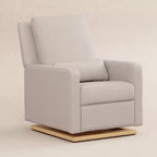 Poltrona reclinabile e a dondolo elettronica Babyletto Sigi con porta USB | Base in legno chiaro