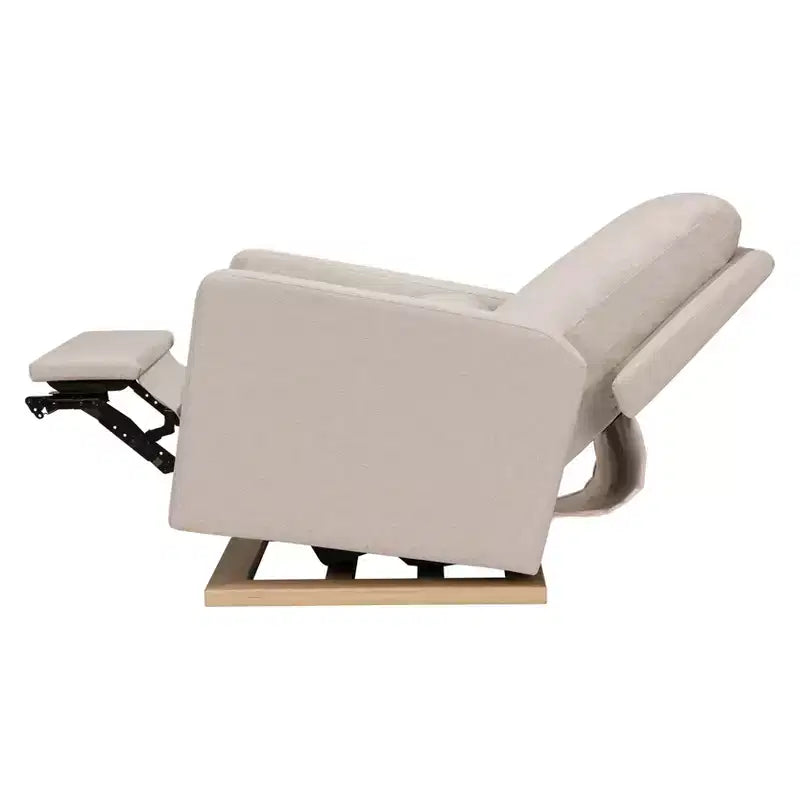 Poltrona reclinabile e a dondolo elettronica Babyletto Sigi con porta USB | Base in legno chiaro
