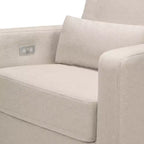 Poltrona reclinabile e a dondolo elettronica Babyletto Sigi con porta USB | Base in legno chiaro