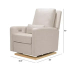 Poltrona reclinabile e a dondolo elettronica Babyletto Sigi con porta USB | Base in legno chiaro