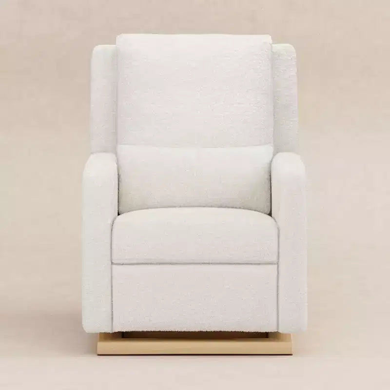 Poltrona reclinabile e a dondolo elettronica Babyletto Sigi con porta USB | Base in legno chiaro