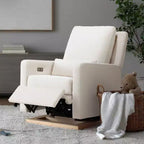 Poltrona reclinabile e a dondolo elettronica Babyletto Sigi con porta USB | Base in legno chiaro