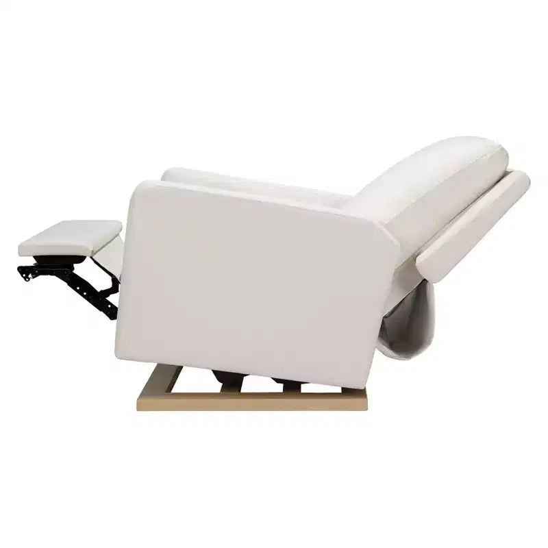 Poltrona reclinabile e a dondolo elettronica Babyletto Sigi con porta USB | Base in legno chiaro