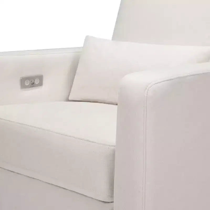 Poltrona reclinabile e a dondolo elettronica Babyletto Sigi con porta USB | Base in legno chiaro