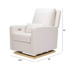 Poltrona reclinabile e a dondolo elettronica Babyletto Sigi con porta USB | Base in legno chiaro