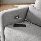 Poltrona reclinabile e a dondolo elettronica Babyletto Sigi con porta USB | Base in legno chiaro